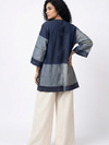 Handwoven Ikat Silk Reversible Jacket Indigo
