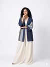 Handwoven Ikat Silk Reversible Jacket Indigo