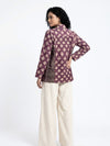 Handwoven Ikat  Ahimsa Tussar Silk Jacket- Purple