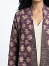 Handwoven Ikat  Ahimsa Tussar Silk Jacket- Purple