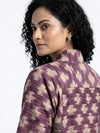 Handwoven Ikat  Ahimsa Tussar Silk Jacket- Purple