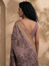 PATTACHITRA Handwoven Tussar Silk Saree- Blush Grey