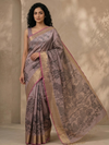 PATTACHITRA Handwoven Tussar Silk Saree- Blush Grey