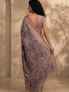 PATTACHITRA Handwoven Tussar Silk Saree- Blush Grey