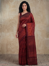 SARONG Handwoven Ikat Silk Saree - Red