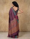 Ikat Tussar Satrang Silk Saree - Burgundy Multi