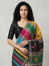 Rangoli Handwoven Mulberry Silk- Black/Multi