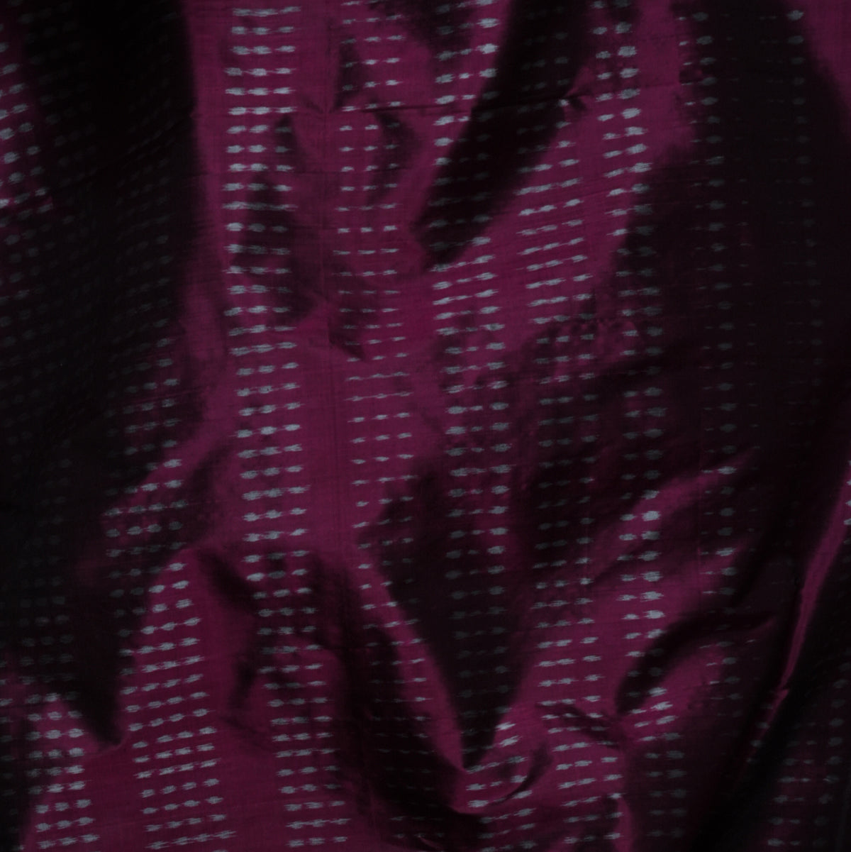 GOONJ Thippa Ikat Handwoven Silk Saree -  Plum