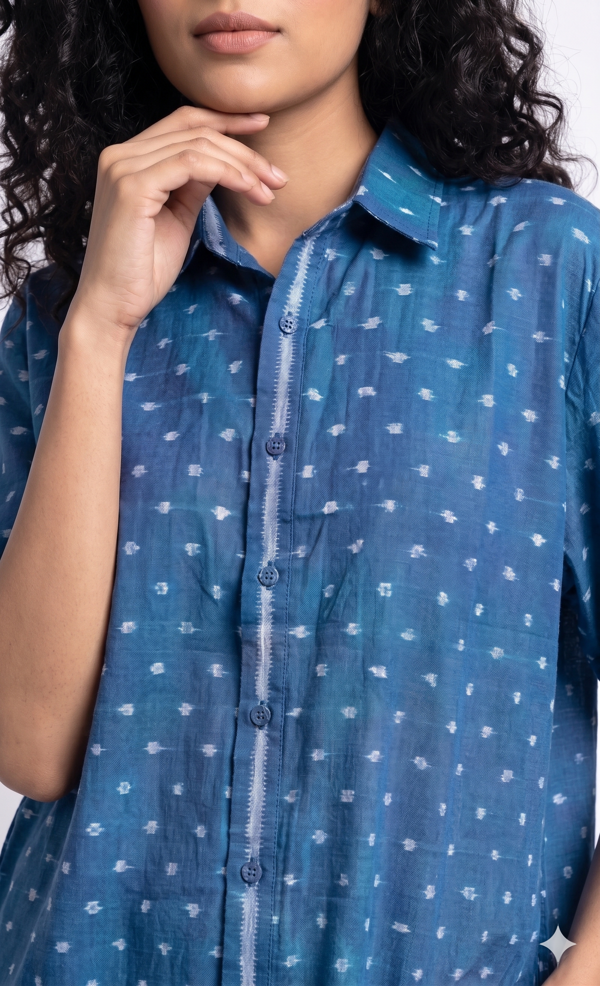 Handwoven Cotton Unisex Shirt Teal