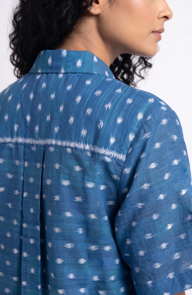 Handwoven Cotton Unisex Shirt Teal
