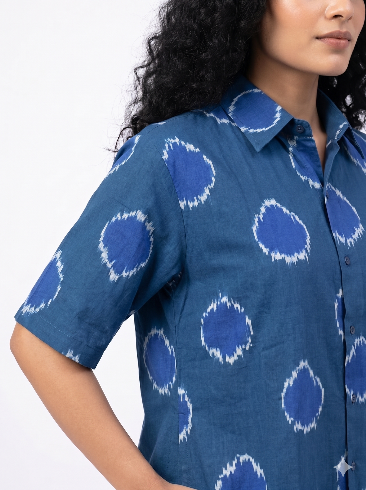 Handwoven Cotton Unisex Shirt Cerulean