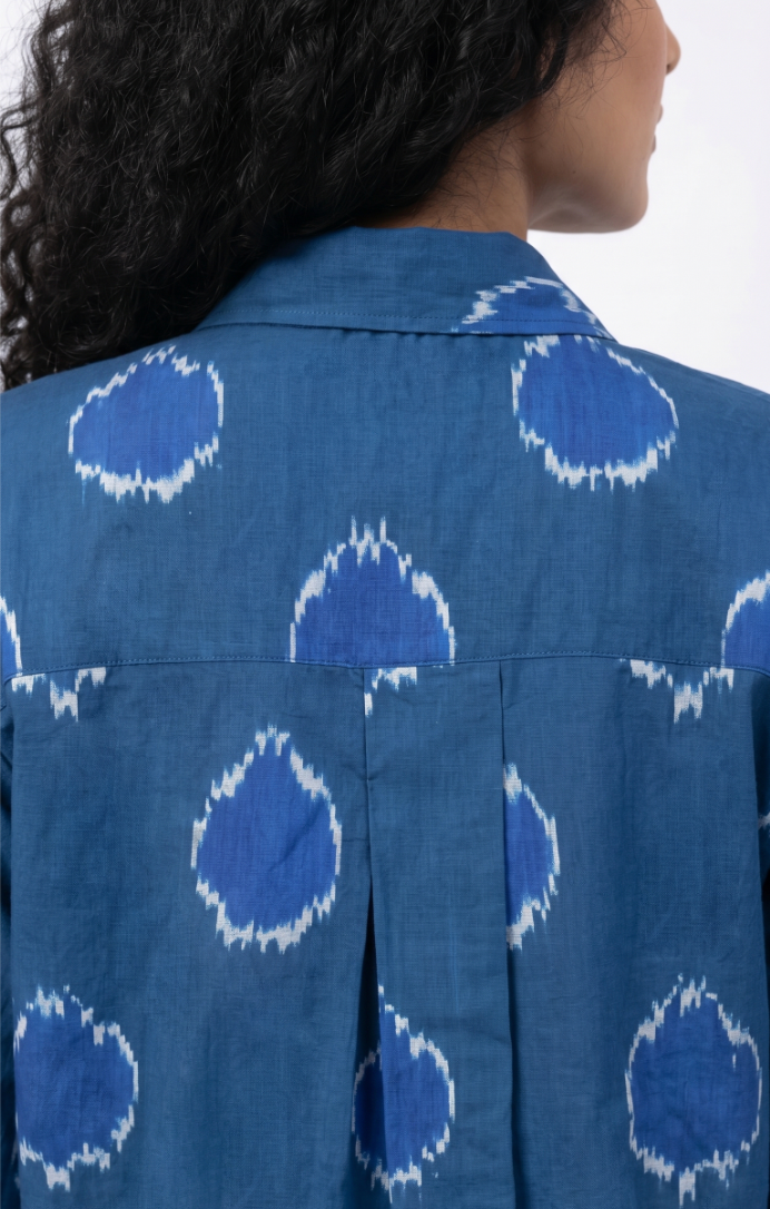 Handwoven Cotton Unisex Shirt Cerulean