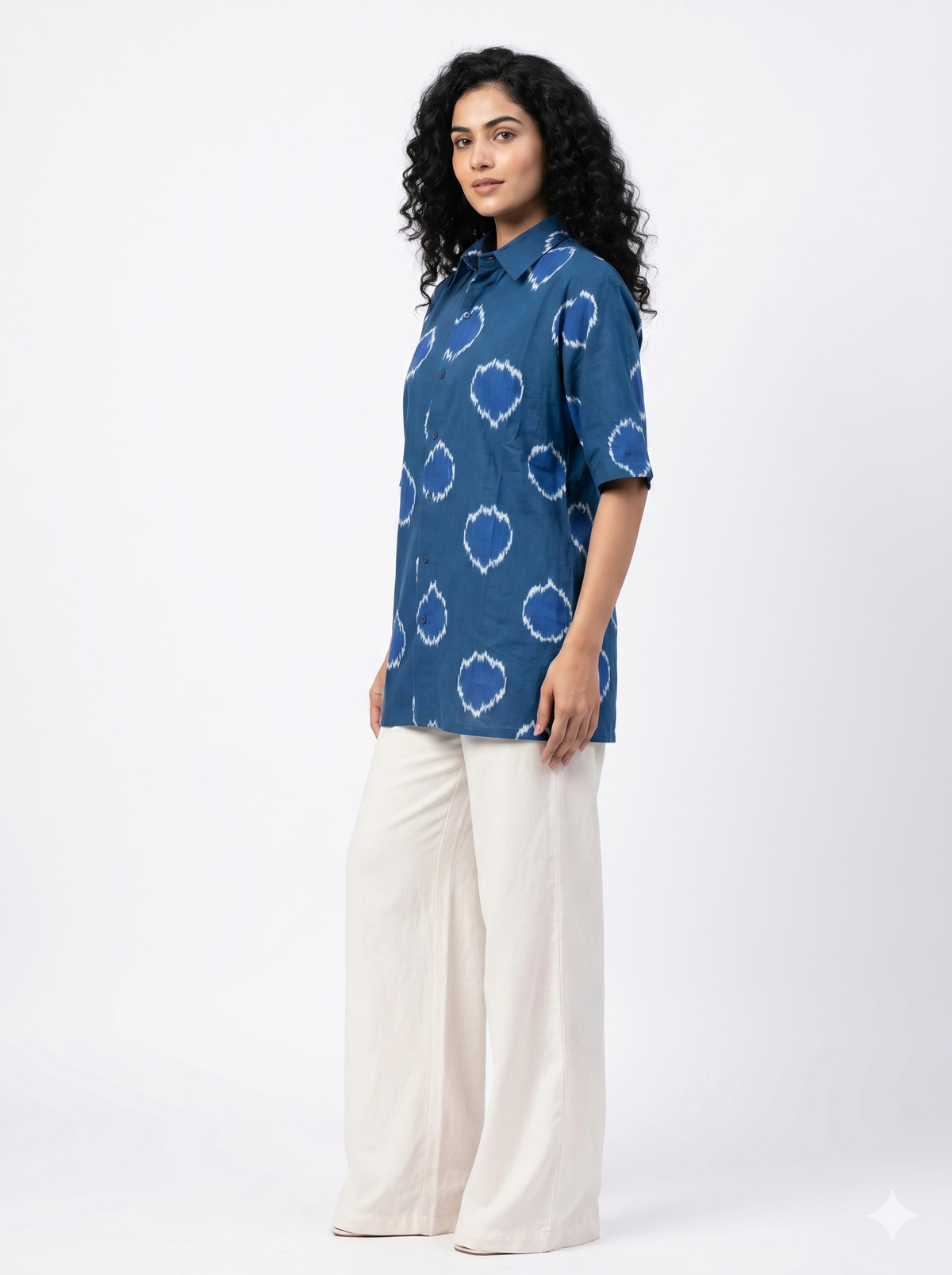 Handwoven Cotton Unisex Shirt Cerulean
