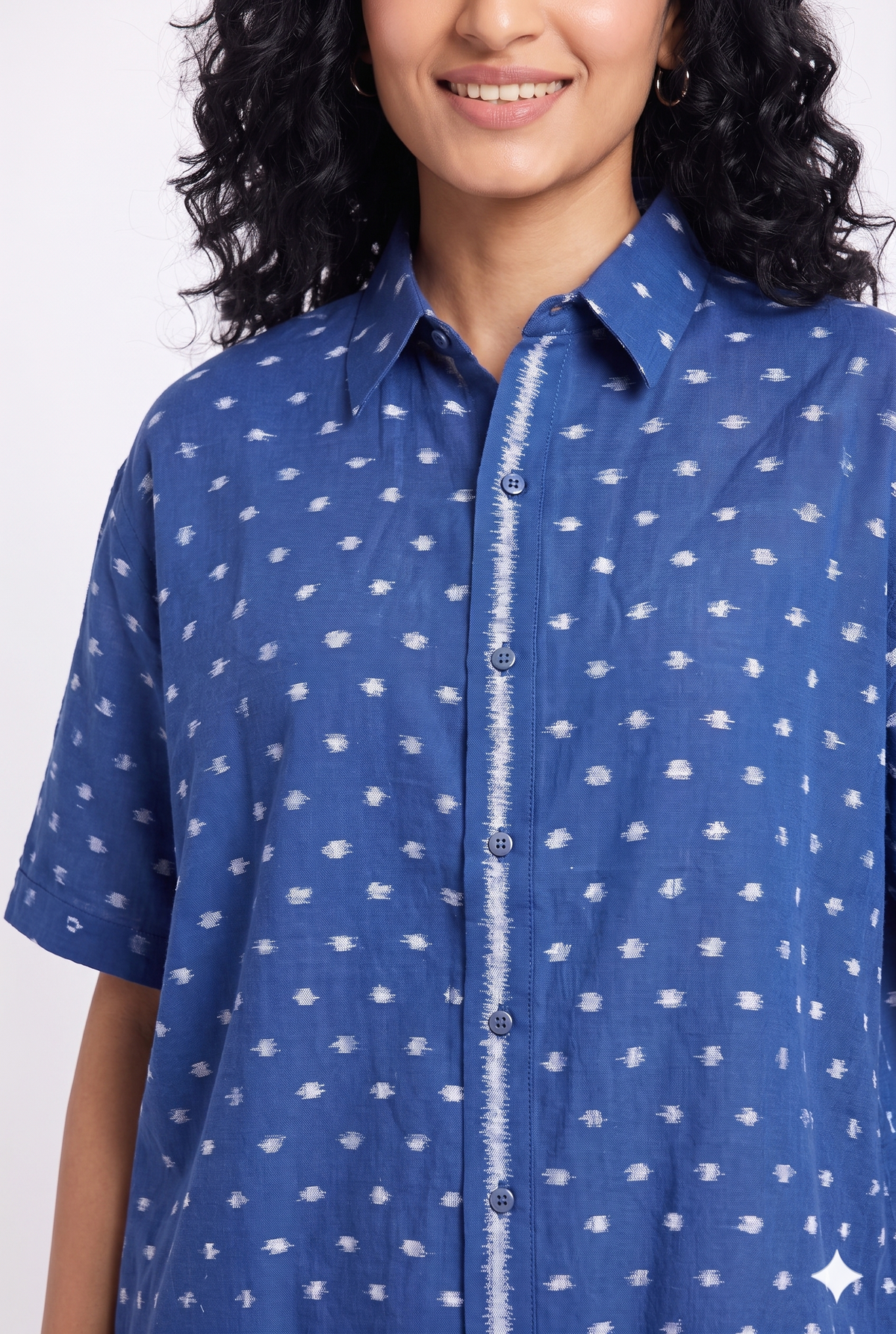 Handwoven Cotton Unisex Shirt Indigo