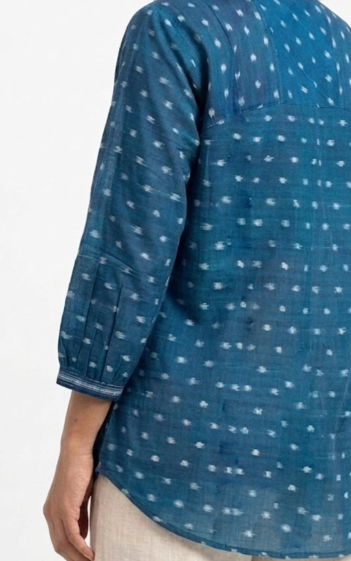 Handwoven Cotton Women's Shirt Teal