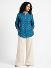 Handwoven Cotton Women's Shirt Teal