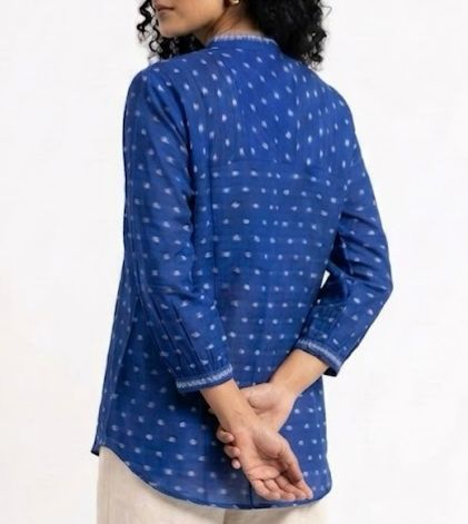 Handwoven Cotton Women's Shirt indigo