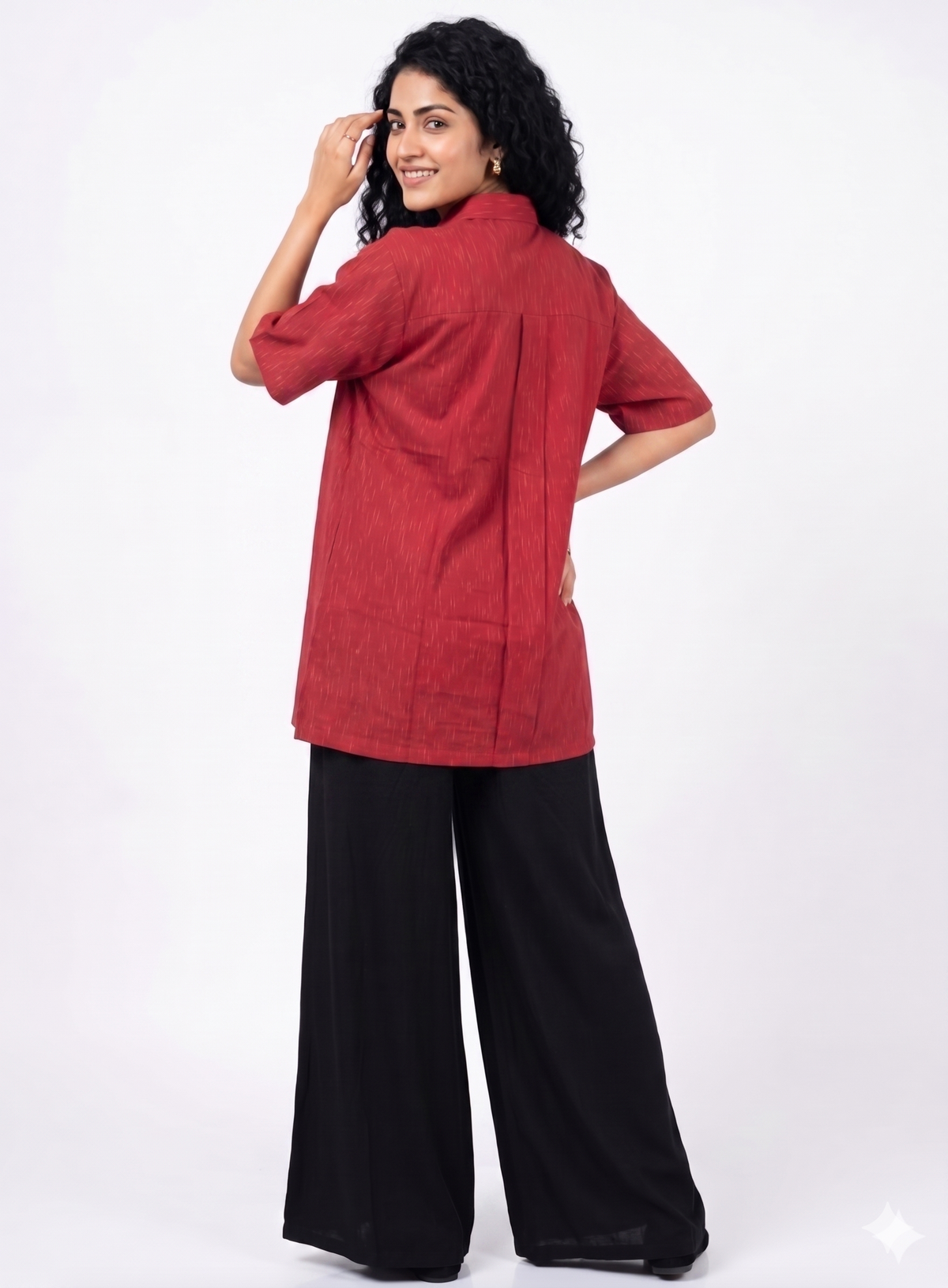 Handwoven Cotton Unisex Shirt Red