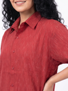 Handwoven Cotton Unisex Shirt Red