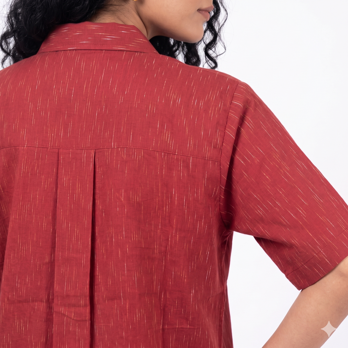Handwoven Cotton Unisex Shirt Red