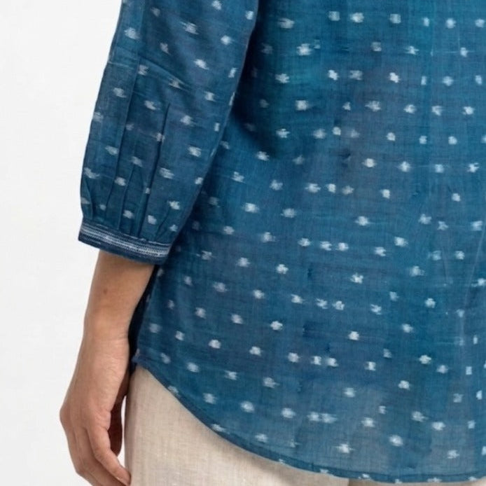 Handwoven Cotton Women's Shirt - Teal