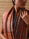 TRI RATNA Handwoven Tussar Silk Saree - Pecan Brown - Vriksh Designs