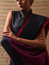 KUMBHA Kalingavastra Handwoven Tussar Silk Saree - Black - Vriksh Designs