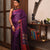 DHAAN Handwoven Tussar Silk Saree - Plum