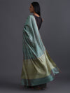 Zari Stripe Handwoven Tussar Silk Saree - Morning Green