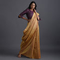 Zari Stripe Handwoven Tussar Silk Saree - Pastel Gold