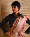 DHAAN Handwoven Tussar Silk Saree - Cream - Vriksh Designs