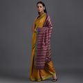 Bomkai Handwoven Tussar Silk Saree - Yellow - Vriksh Designs