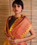 KUMBHA Handloom Tussar Silk Sari - Golden Orange - Vriksh Designs