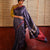 DHAAN Handwoven Tussar Silk Saree - Space Blue