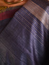 DHAAN Handwoven Tussar Silk Saree - Space Blue - Vriksh Designs