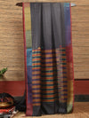 Ikat Tussar Satrang Handwoven Silk Saree - Black