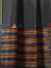Ikat Tussar Satrang Handwoven Silk Saree - Black
