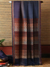JHOTI Handwoven Tussar Silk Saree - Navy Blue