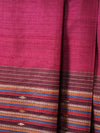 BOMKAI Handwoven Tussar Silk Saree - Deep pink