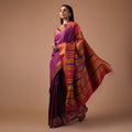 NAVAGUNJARA Tussar Silk Sari - Dark Pink - Vriksh Designs