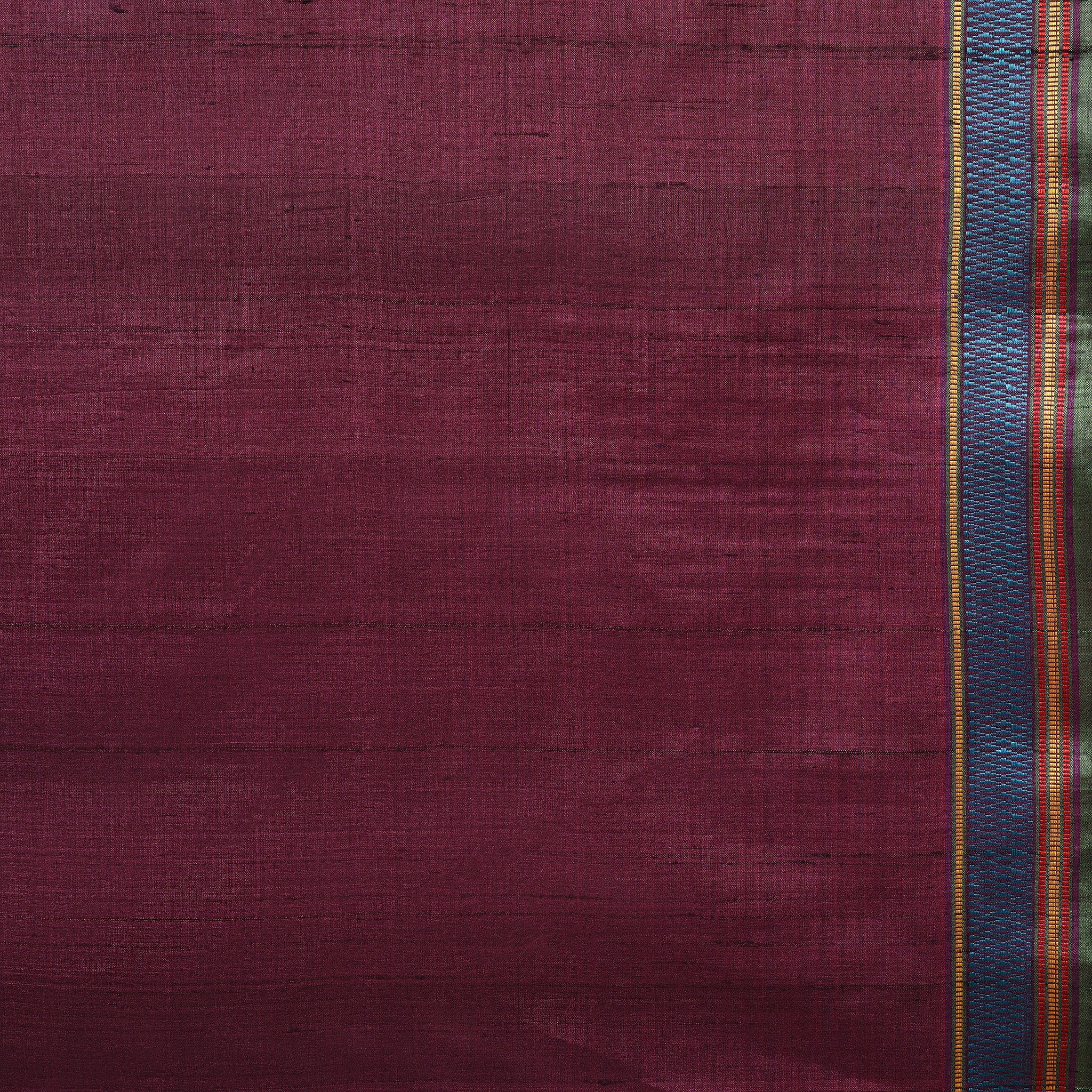 BOMKAI Handwoven Tussar Silk Saree - Deep pink