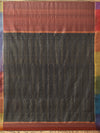 Ikat Tussar Satrang Handwoven Silk Saree - Black
