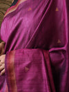 BHOR Handwoven Tussar Silk Saree - Magenta