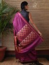 BHOR Handwoven Tussar Silk Saree - Magenta