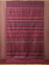 BEEJ Long Pallu Handwoven Tussar Silk Saree - Velvet Burgundy