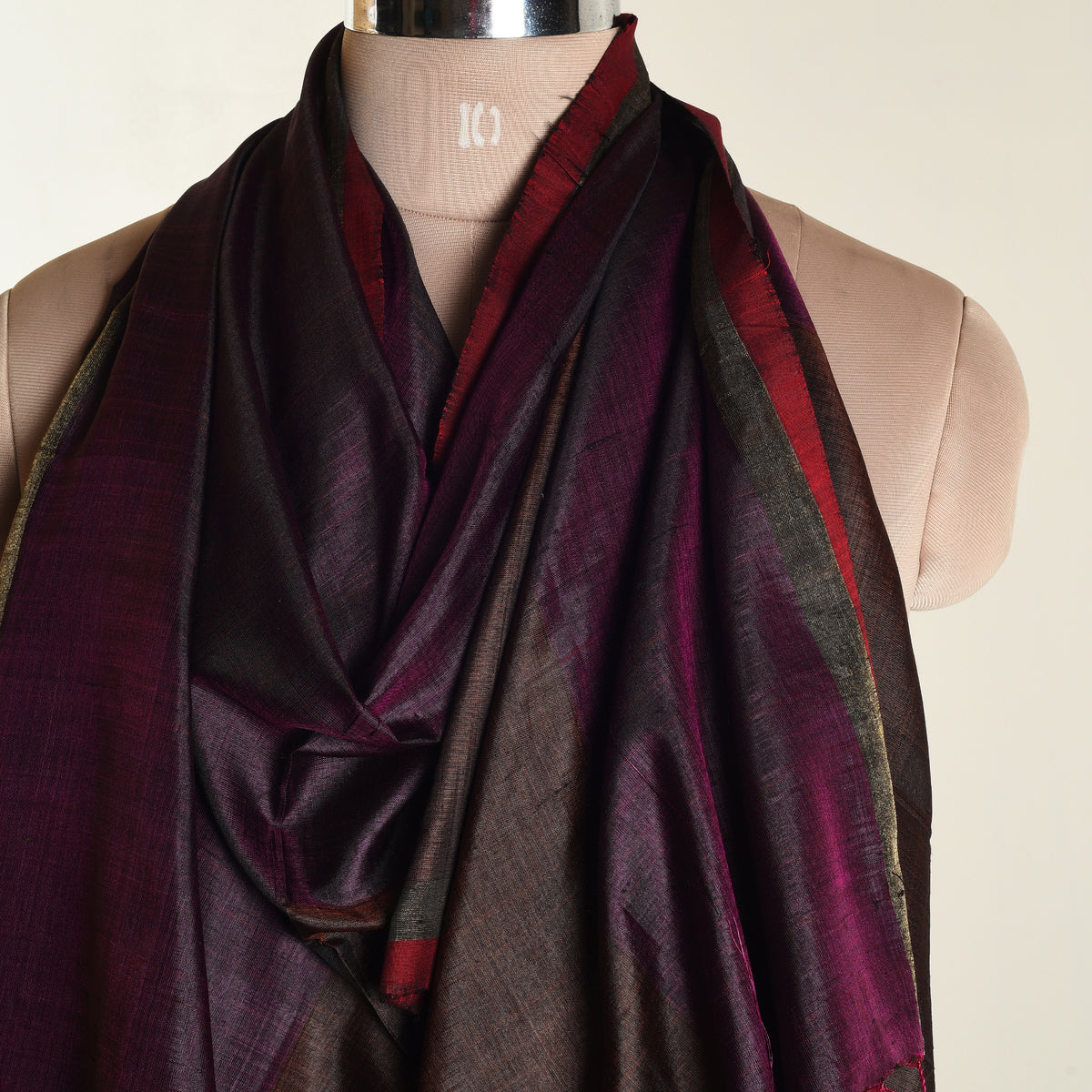 silk ikat stoles - Brown