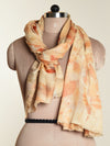 Eco print Woolen Scarf - Light orange
