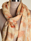 Eco print Woolen Scarf - Light orange