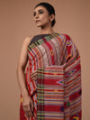 BOMKAI Cotton Handwoven Saree - Red