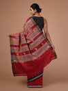 BOMKAI Cotton Handwoven Saree - Red